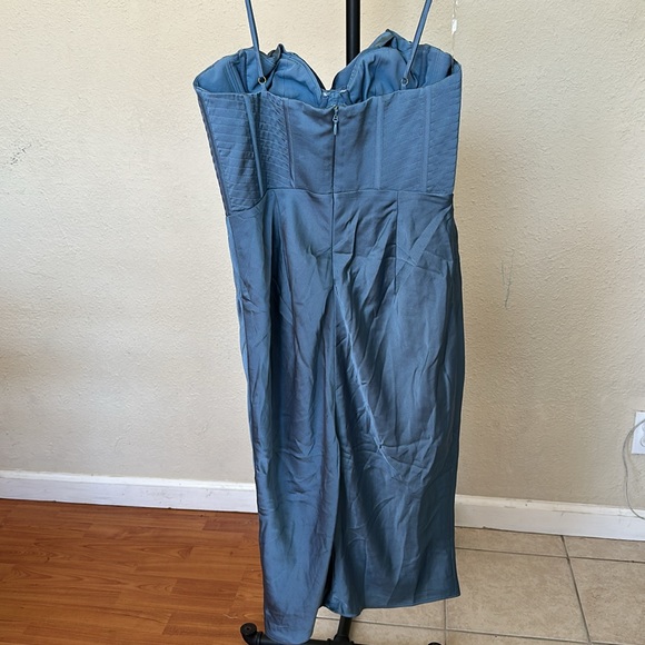 House of CB Myrna Aegean Corset midi Dress in blue NWOT $269 size XL - Picture 12 of 14
